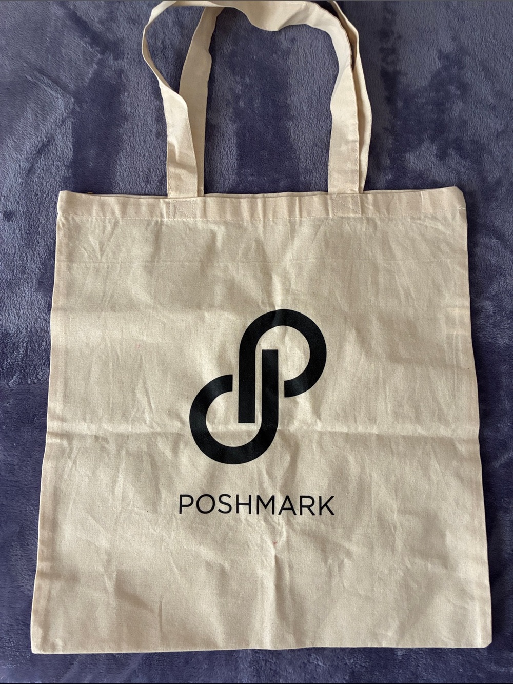 Poshmark Beige Tote Bag with Black Logo
